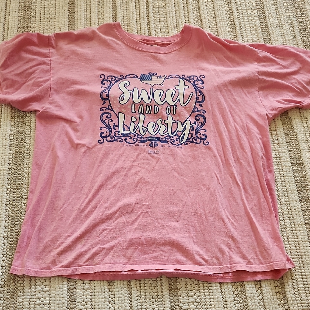 Fruit of the Loom Pink Juniors Tee - Sweet Land of Liberty